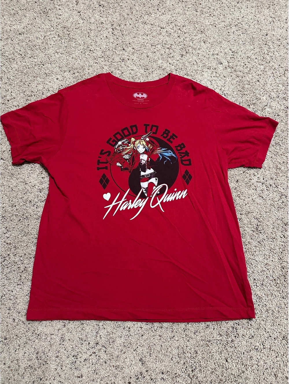 Harley Quinn Red Graphic T-Shirt Size L
